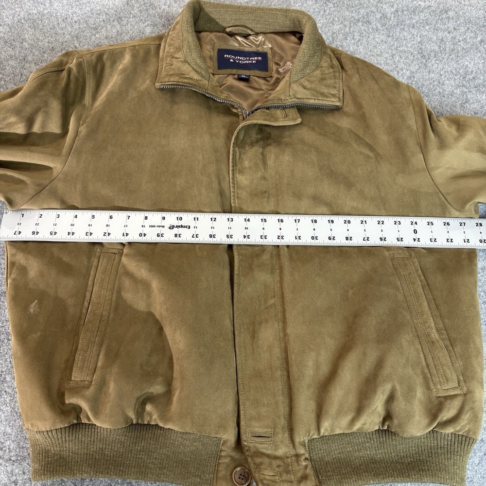 Roundtree & Yorke Mens Bomber Jacket Xl Thinsulate Insulated Full Zip Suede Look - Picture 12 of 16